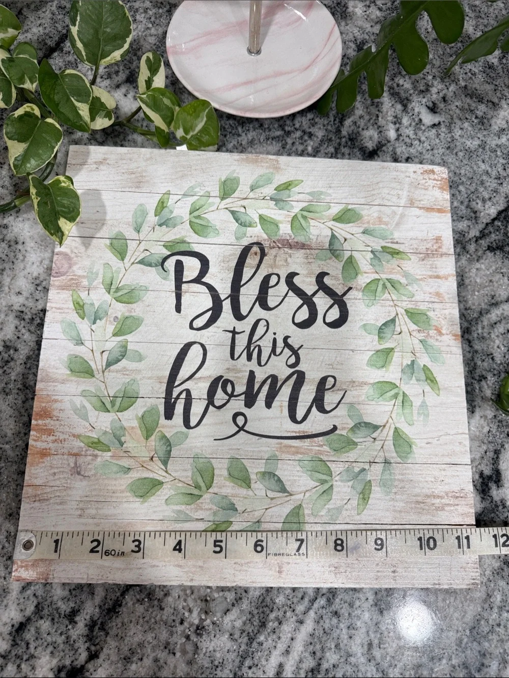Home Decor Lot: Bless This Home Wall Sign, Necklace Stand, & Jewelry Stand